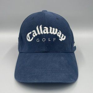 CALLAWAY Big Bertha Embroidered Golf Hat Navy Blue Adjustable White Spell Out Gr